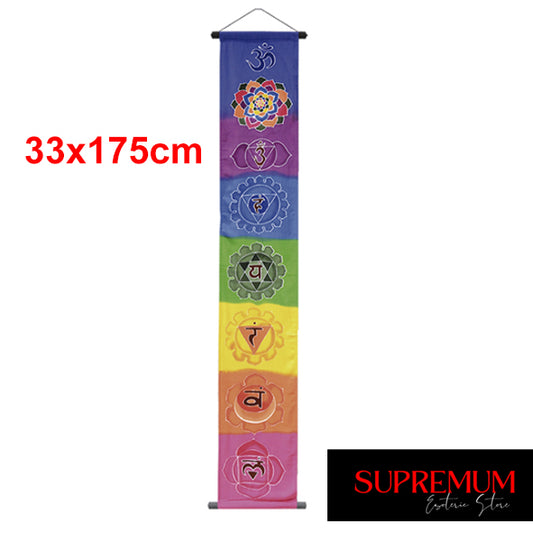 PERGAMENA IN TESSUTO DA MEDITAZIONE CHAKRA ARCOBALENO